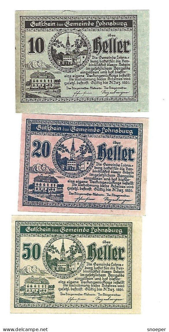 *notgeld   Austria Lohnsburg  Serie Compleet   561/2 - Autriche