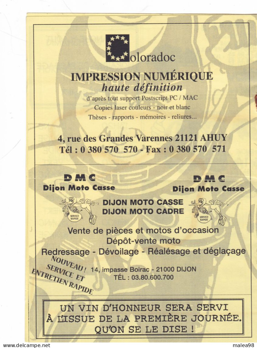 MOTO,,, JOURNEE PORTES OUVERTES 1999 CIRCUIT DE DIJON -PRENOIS  ORGANISE PAR ASSOCIATION DIJON MOTO CLUB - Moto