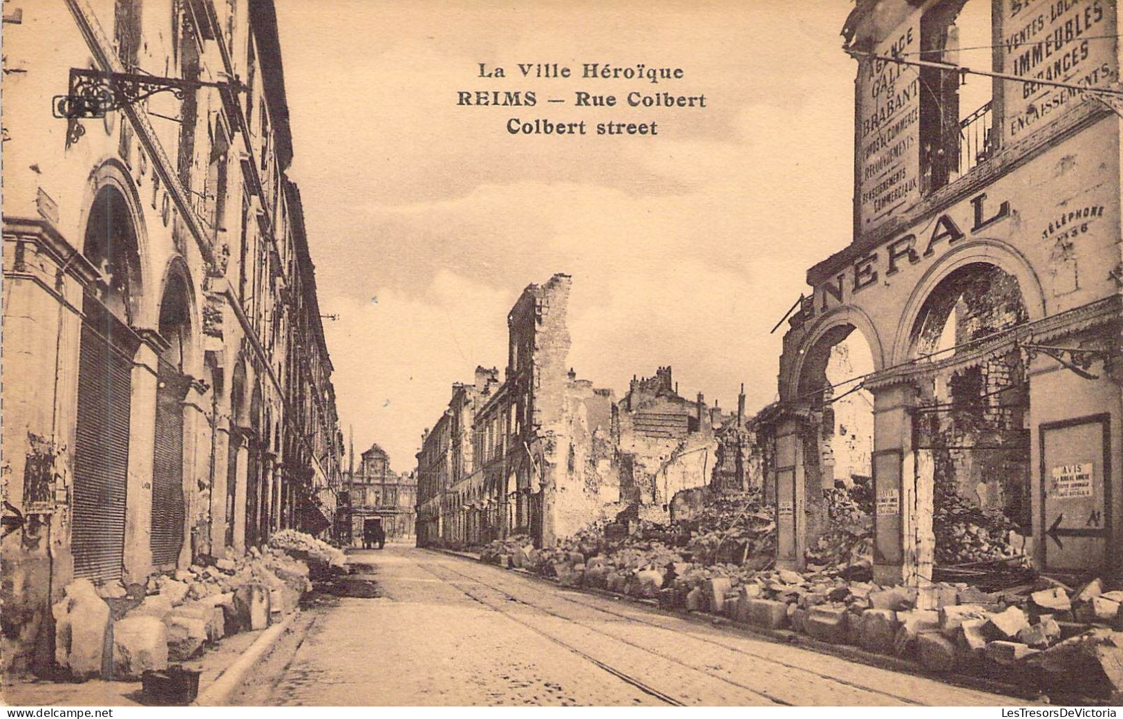 FRANCE - 51 - REIMS - La Ville Héroique - Rue Colbert - Carte Postale Ancienne - Reims