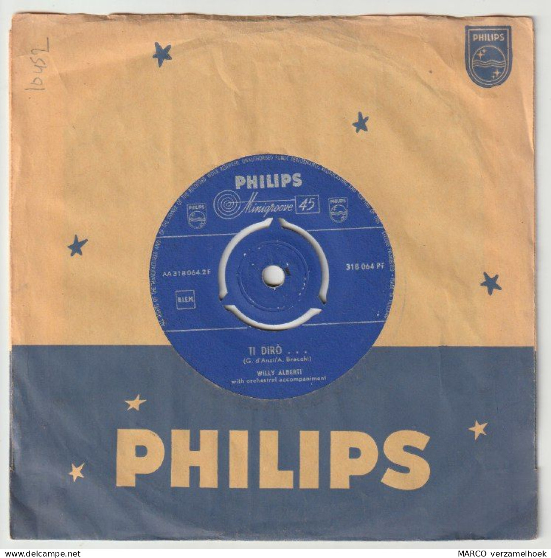 45T Single Willy Alberti - Come Prima Philips Minigroove 318 064 PF - Otros - Canción Neerlandesa