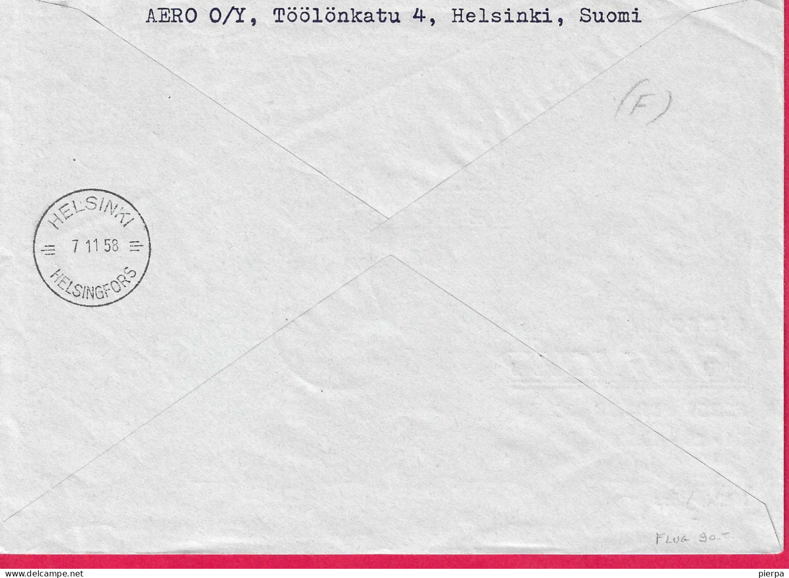 FINLAND- FIRST FLIGHT FINNAIR FROM HELSINKI TO GENEVE*31.10.58* ON OFFICIALE COVER - Covers & Documents