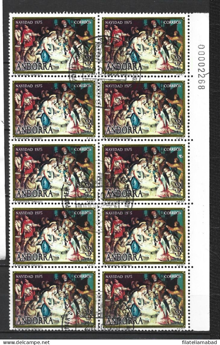 ANDORRA CORREO ESPAÑOL BONITO LOTE  DE 10 SELLOS USADOS (S. 1 B.) - Used Stamps