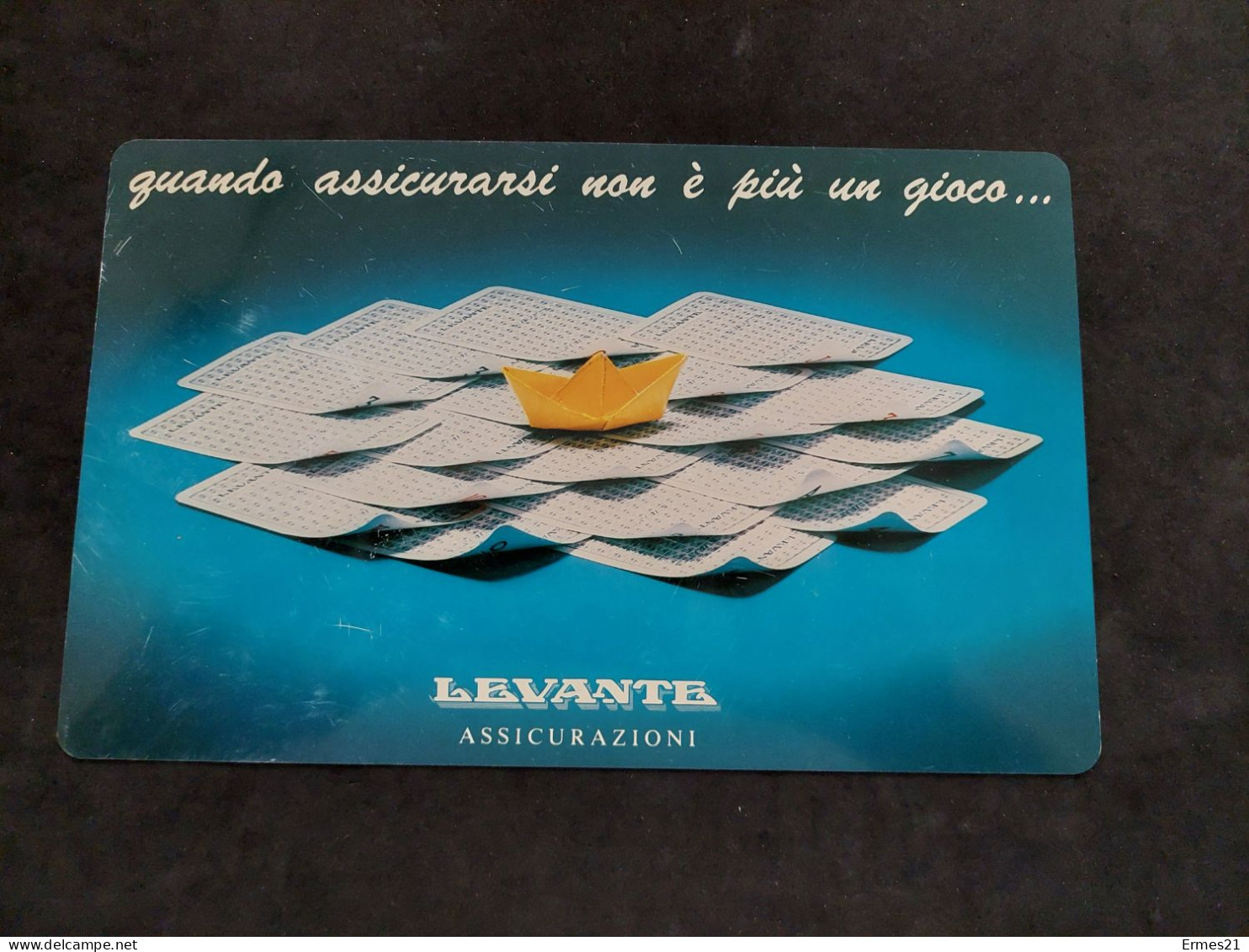 Calendarietto 1987 Levante Assicurazioni. Sponsor Genoa Calcio. Plastificato. Condizioni Eccellenti. 25×16 Cm. - Tamaño Grande : 1981-90