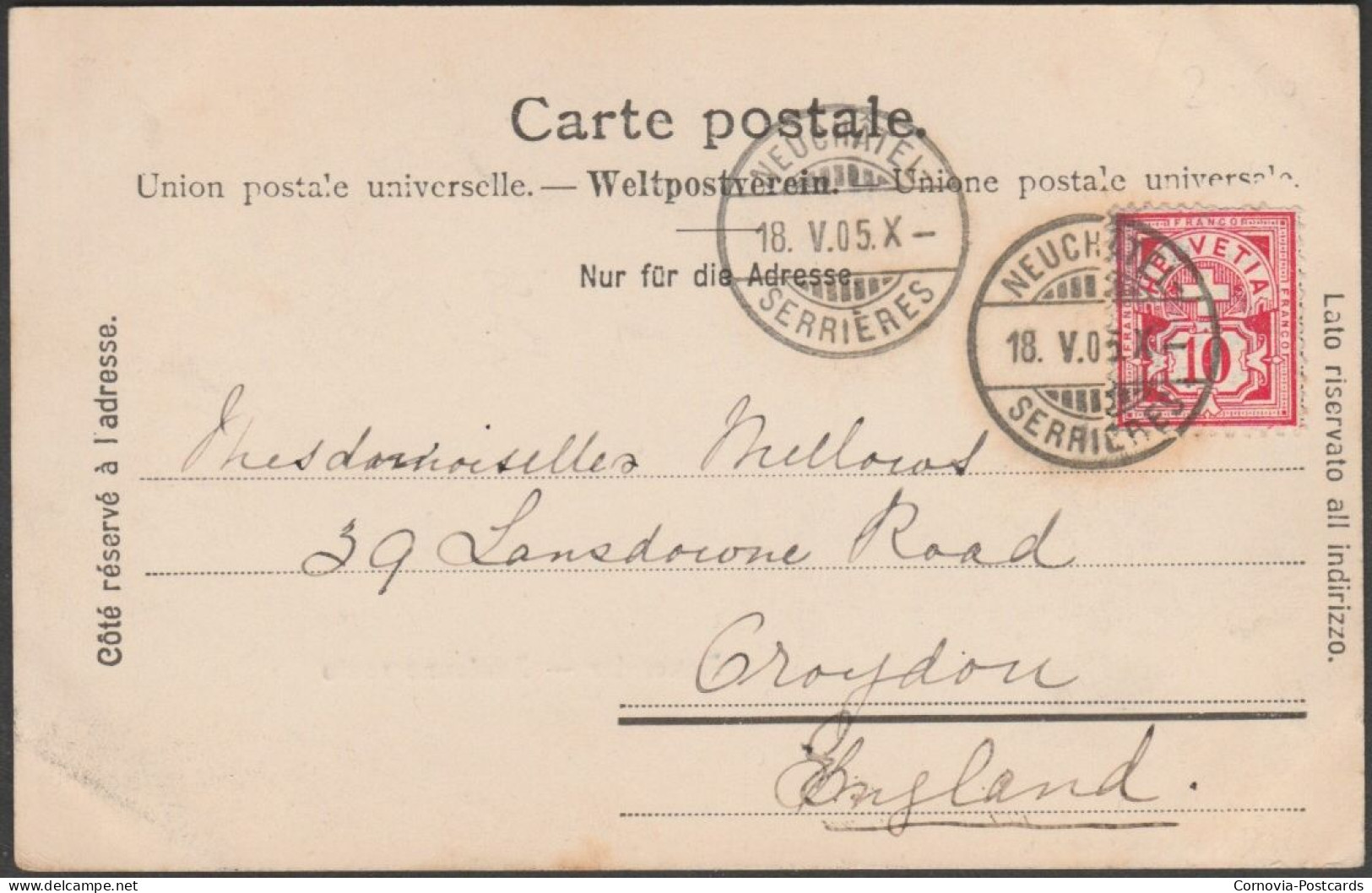 Ancienne Route, Auvernier, 1905 - Chiffelle CPA - Auvernier