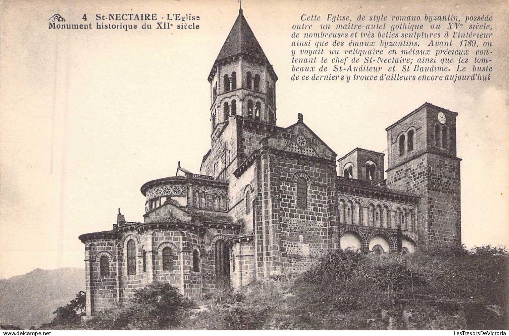 FRANCE - 63 - ST NECTAIRE - L'Eglise - Monument Historique Du XIIe Siècle  - Carte Postale Ancienne - Saint Nectaire