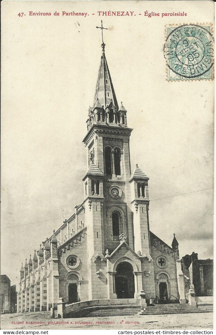 Environs De Parthenay , THENEZAY , Eglise Paroissiale , 1905 , Cliché: Rabourdin , µ - Thenezay