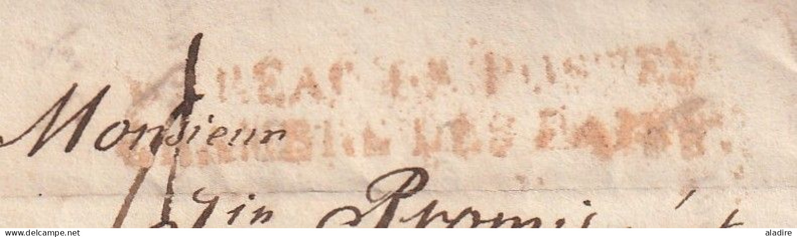 1822 - Lettre Avec Corresp Amicale, Pliée De 3 Pages De Paris Vers Bordeaux - Taxe 8 - Chambre Des Pairs - 1801-1848: Vorläufer XIX