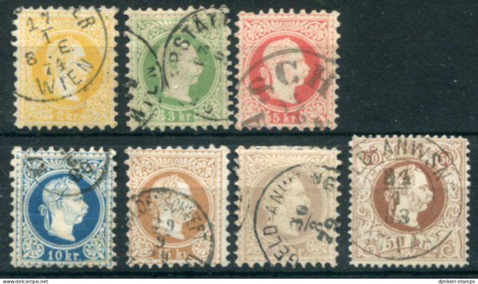 AUSTRIA 1867-74 Franz Joseph Fine Print Set To 50 Kr., Fine Used - Used Stamps