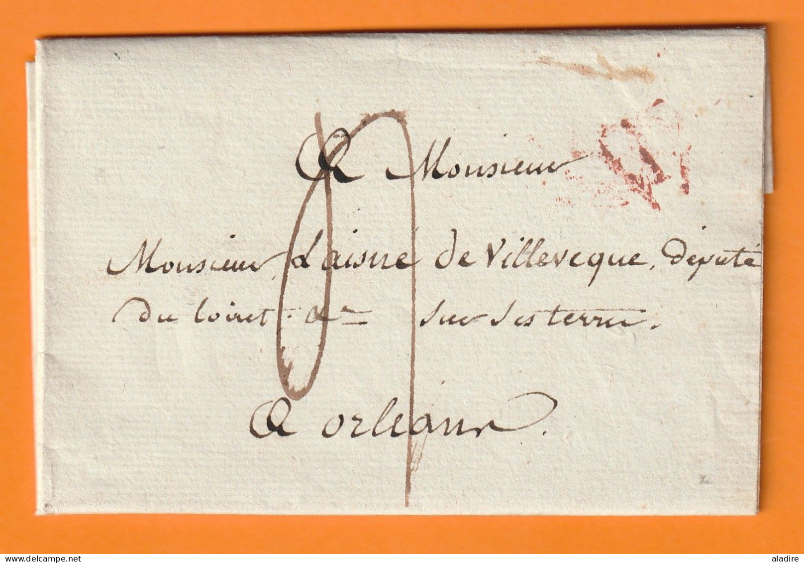 1819 - Lettre De Paris Vers Orléans - Du Vice-amiral Willaumez (navigateur) Au Député Laisné De Villévêque - 1801-1848: Vorläufer XIX