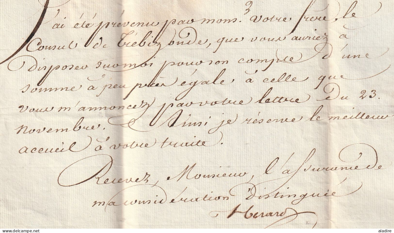 1818 - Lettre Pliée Avec Correspondance De Paris Vers Marseille - Taxe 9 - Consul De Trébizonde - 1801-1848: Voorlopers XIX