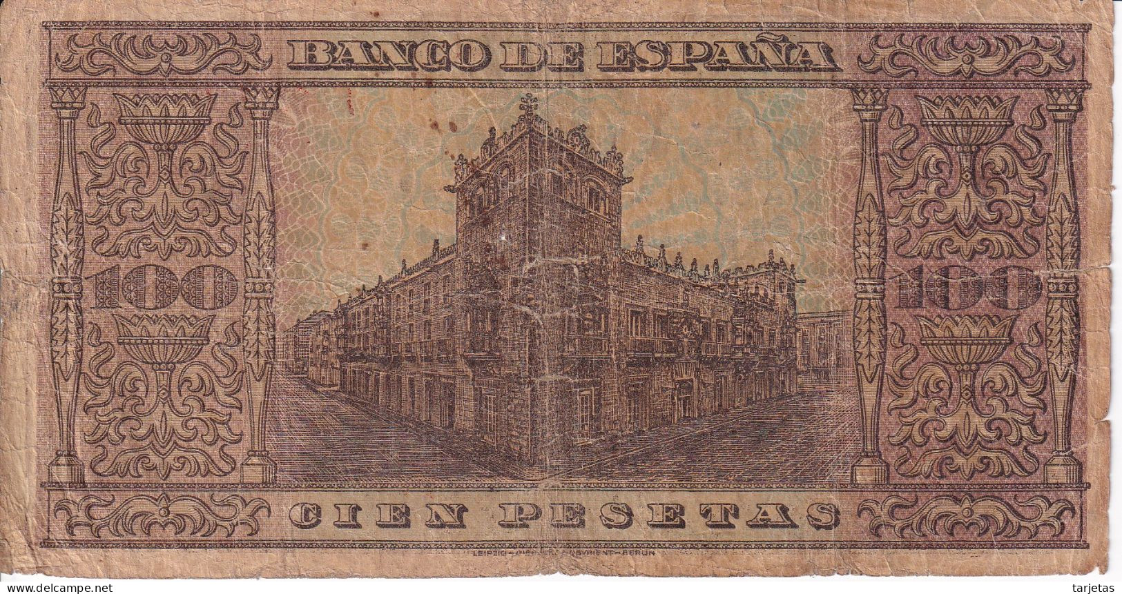 BILLETE DE ESPAÑA DE 100 PTAS 20/05/1938 SERIE E (BANK NOTE) - 100 Peseten