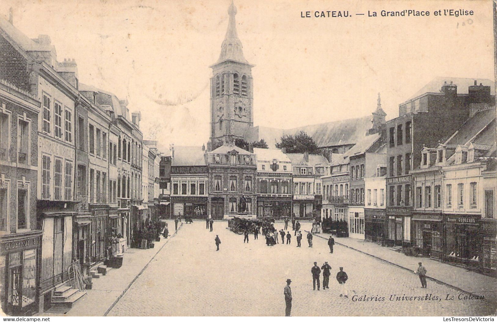 FRANCE - 59 - LE CATEAU - La Grand'Place Et L'église - Carte Postale Ancienne - Le Cateau