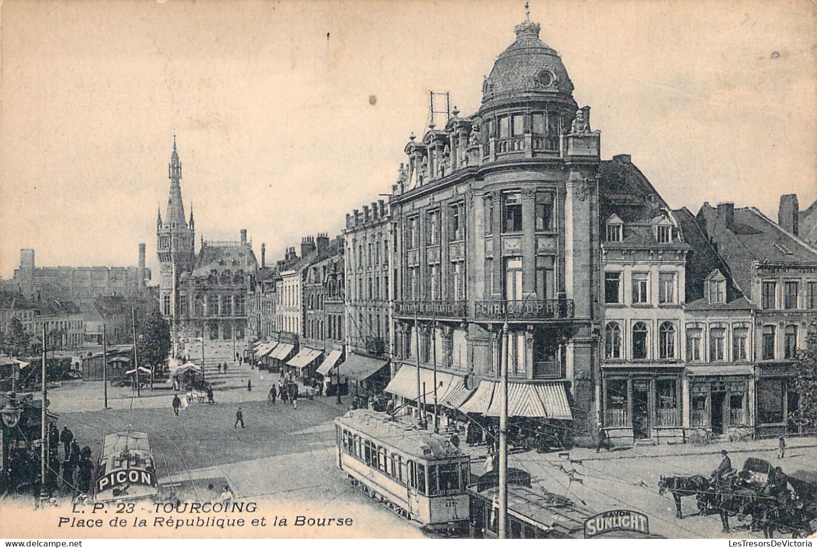 FRANCE - 59 - TOURCOING - Place De La République Et La Bourse - Carte Postale Ancienne - Tourcoing