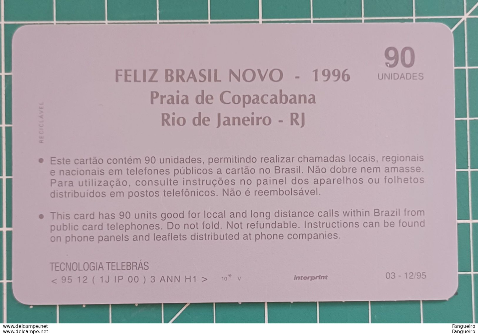 BRAZIL PHONECARD COPACABANA - Brasilien