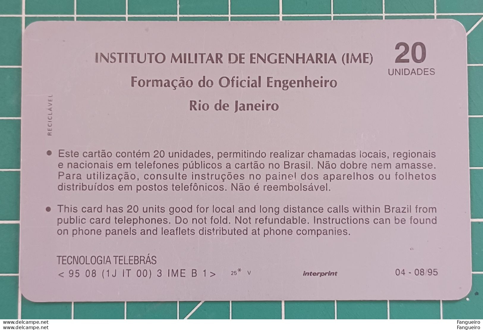 BRAZIL PHONECARD MILITARY ENGINEERING INSTITUTE - Brasilien