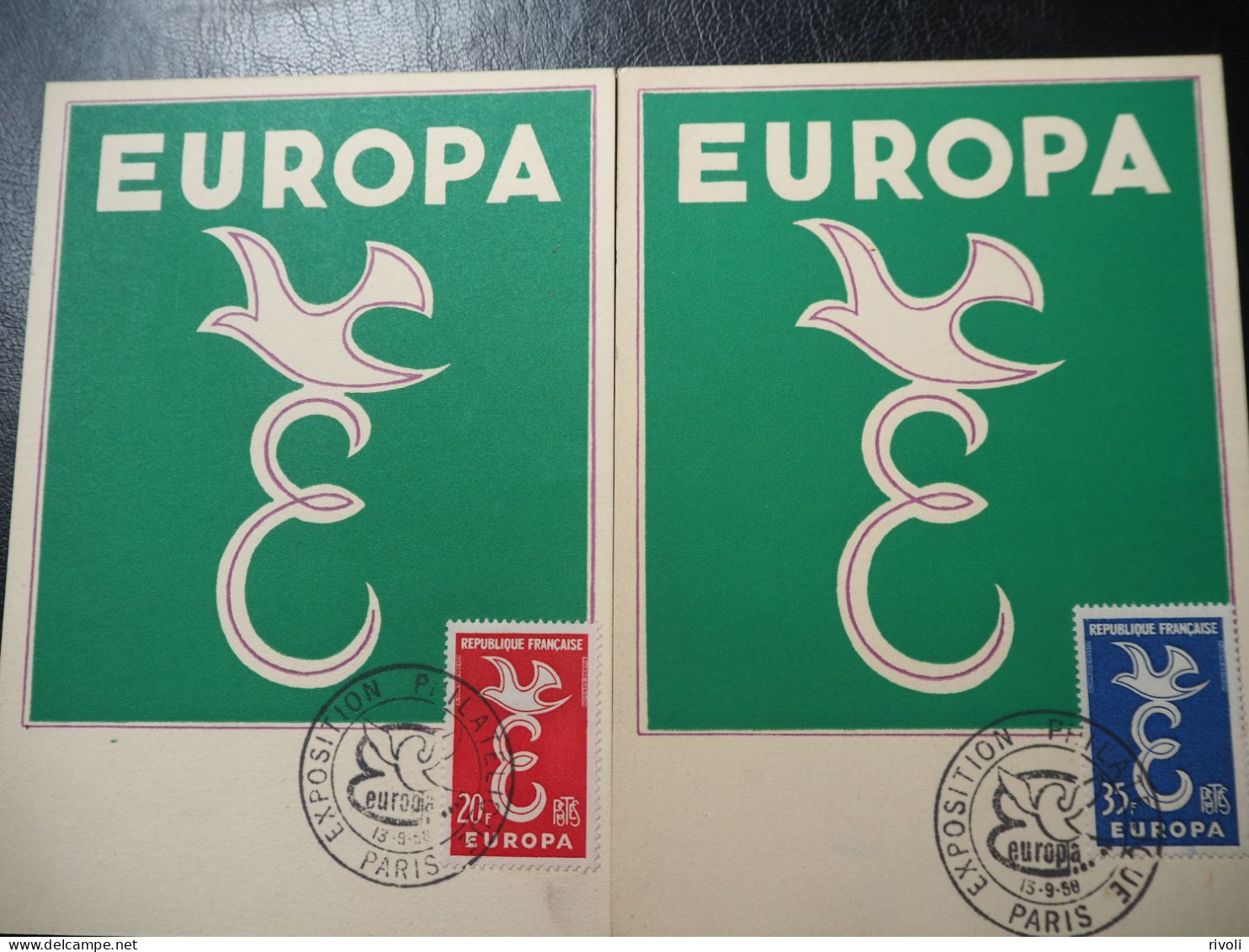 EUROPA CEPT FRANCE-1958 2 PREMIER JOUR CARTE MAXIMUM - 1958