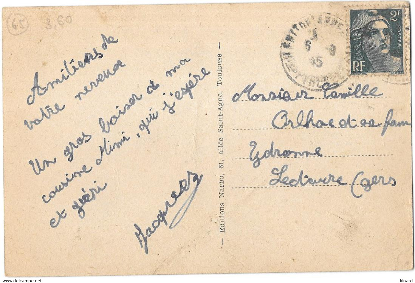 CPA . VIC EN BIGORRE  AVENUE JOSEPH FITTE ..1945..BE SCAN - Vic Sur Bigorre
