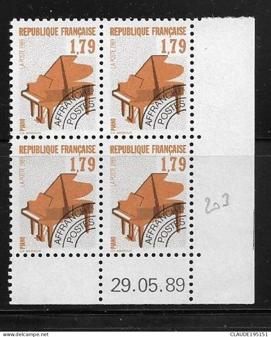 FRANCE 1989 PREOBLITERE   N° 203**  29.05.89  COIN DATE GOMME D'ORIGINE SANS CHARNIÈRE  NEUF TTB      2 SCANS - Voorafgestempeld