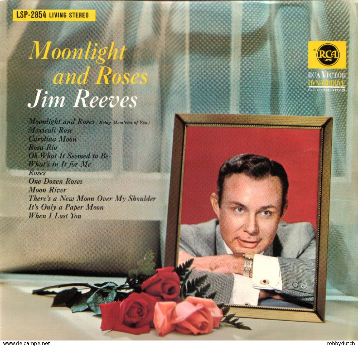 * LP *  JIM REEVES - MOONLIGHT AND ROSES (Germany 1964 EX!!) - Country & Folk