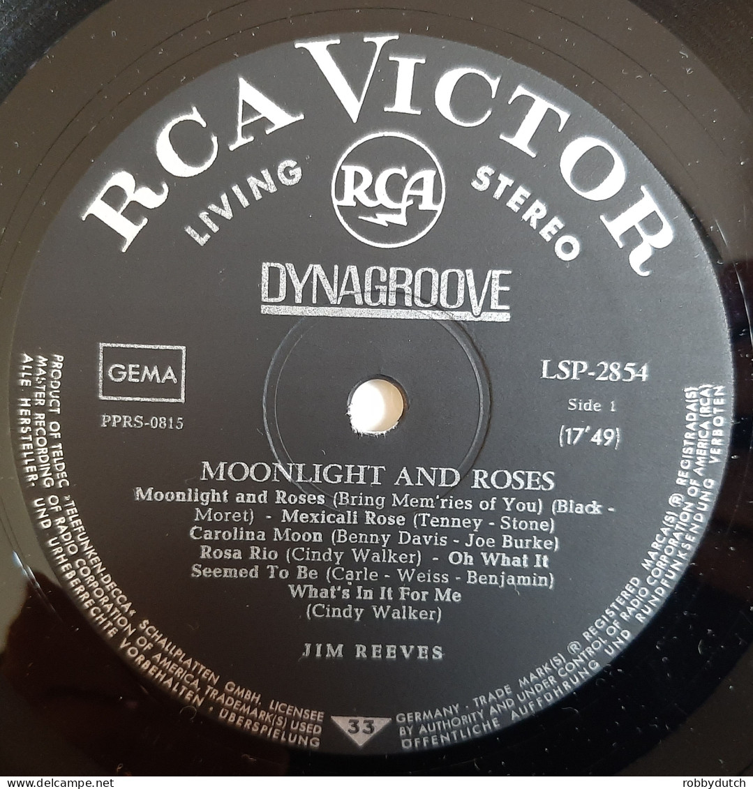 * LP *  JIM REEVES - MOONLIGHT AND ROSES (Germany 1964 EX!!) - Country Y Folk