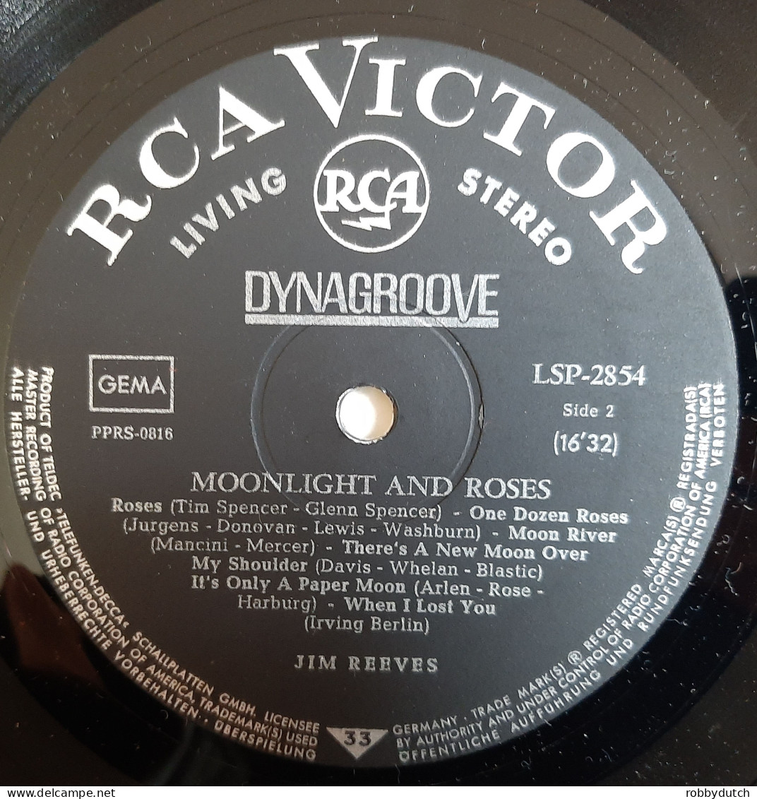 * LP *  JIM REEVES - MOONLIGHT AND ROSES (Germany 1964 EX!!) - Country Y Folk