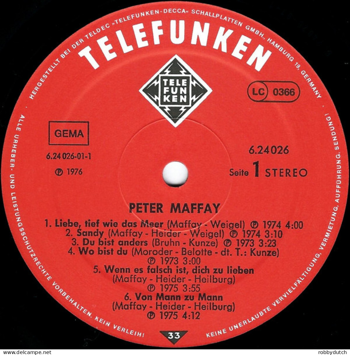 * LP *  PETER MAFFAY - PROFILE (Germany 1976 EX) - Otros - Canción Alemana