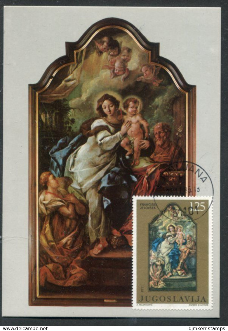 YUGOSLAVIA 1970 Baroque Painting 1.25 D.  On Maximum Cards  Michel 1402 - Maximum Cards