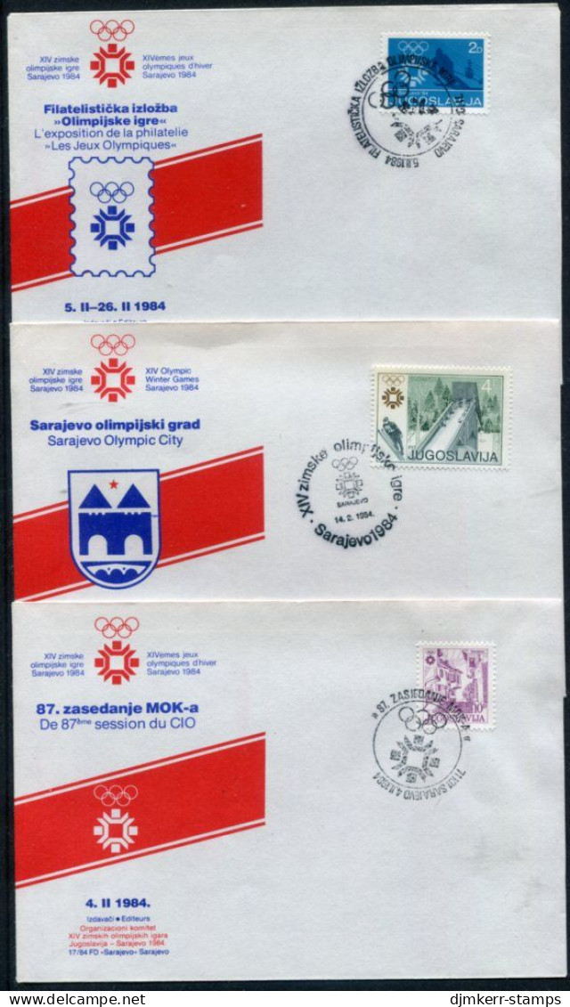 YUGOSLAVIA 1984 Sarajevo Winter Olympic Events, Set Of 19 Covers. - Briefe U. Dokumente