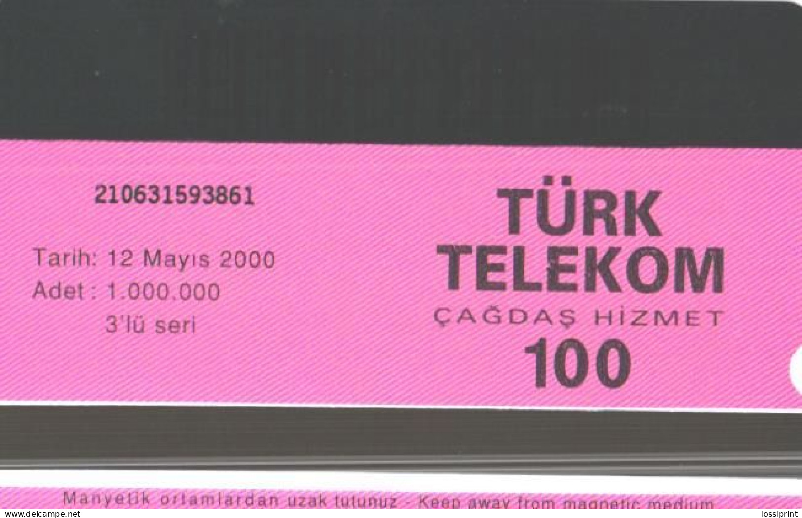 Turkey:Used Phonecard, Türk Telekom, 100 Units, Cat, 2000 - Türkei