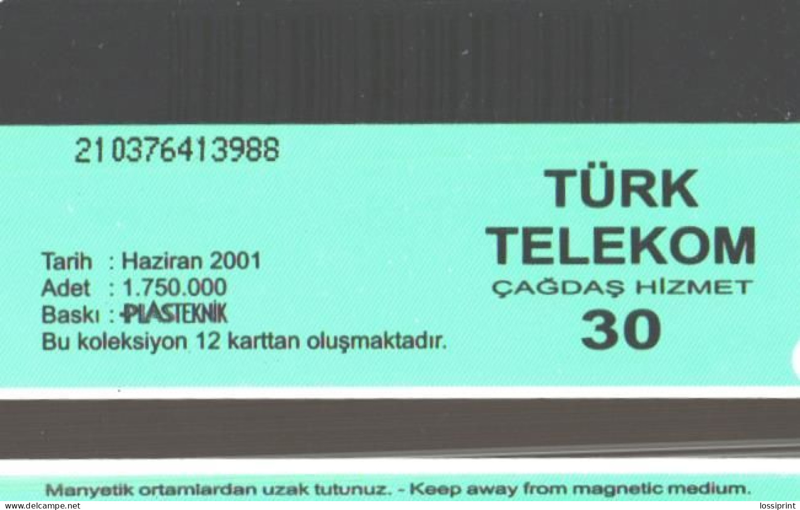 Turkey:Used Phonecard, Türk Telekom, 30 Units, Puma, Couguar, 2001 - Türkei