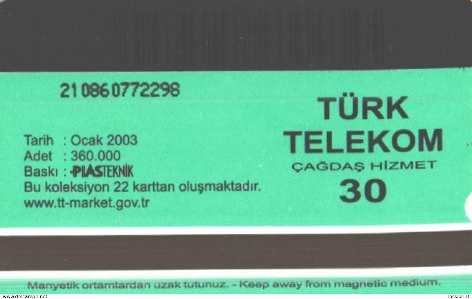 Turkey:Used Phonecard, Türk Telekom, 30 Units, Bird, 2003 - Türkei