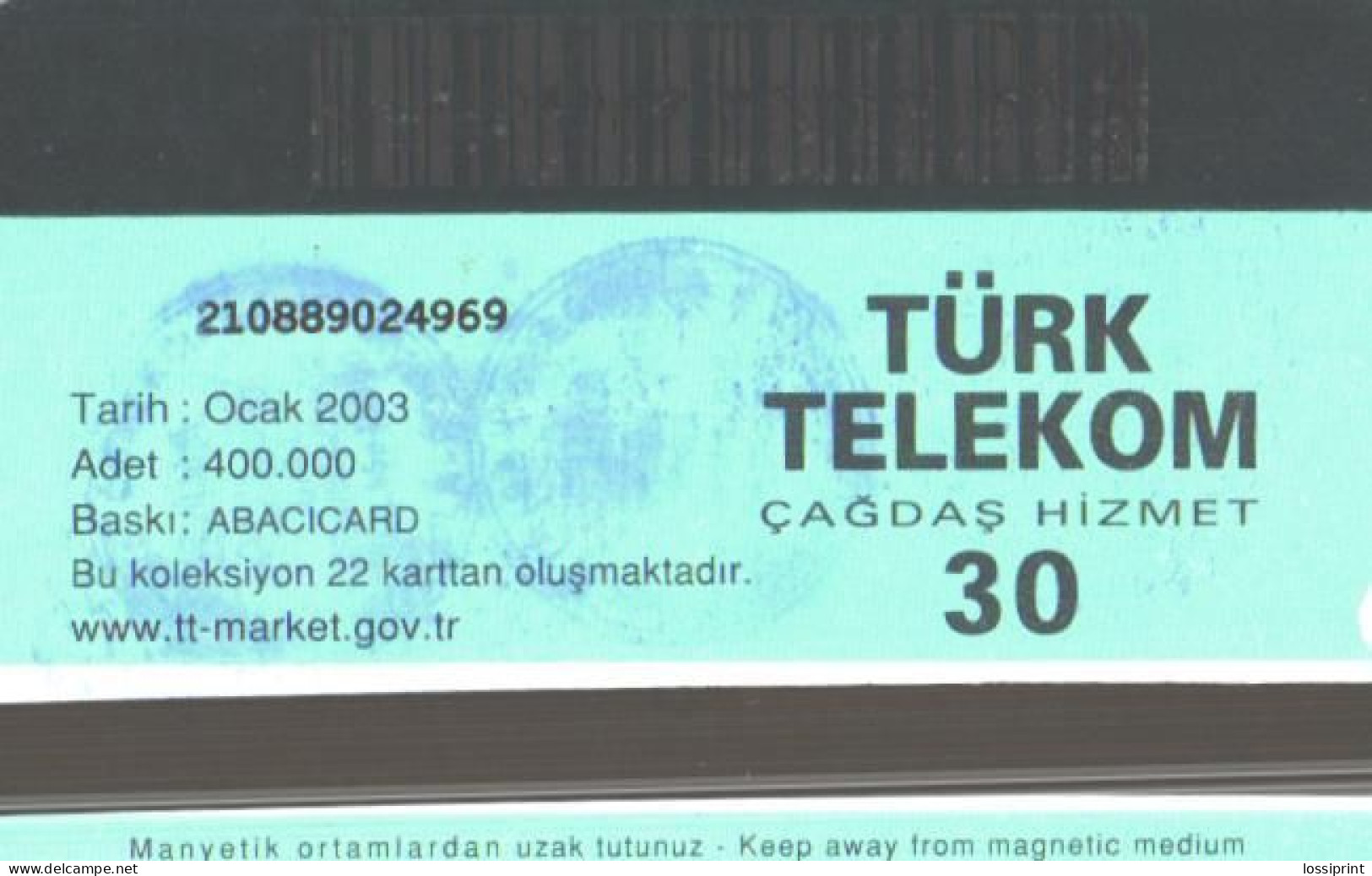 Turkey:Used Phonecard, Türk Telekom, 30 Units, Bird, Flamingo, 2003 - Türkei