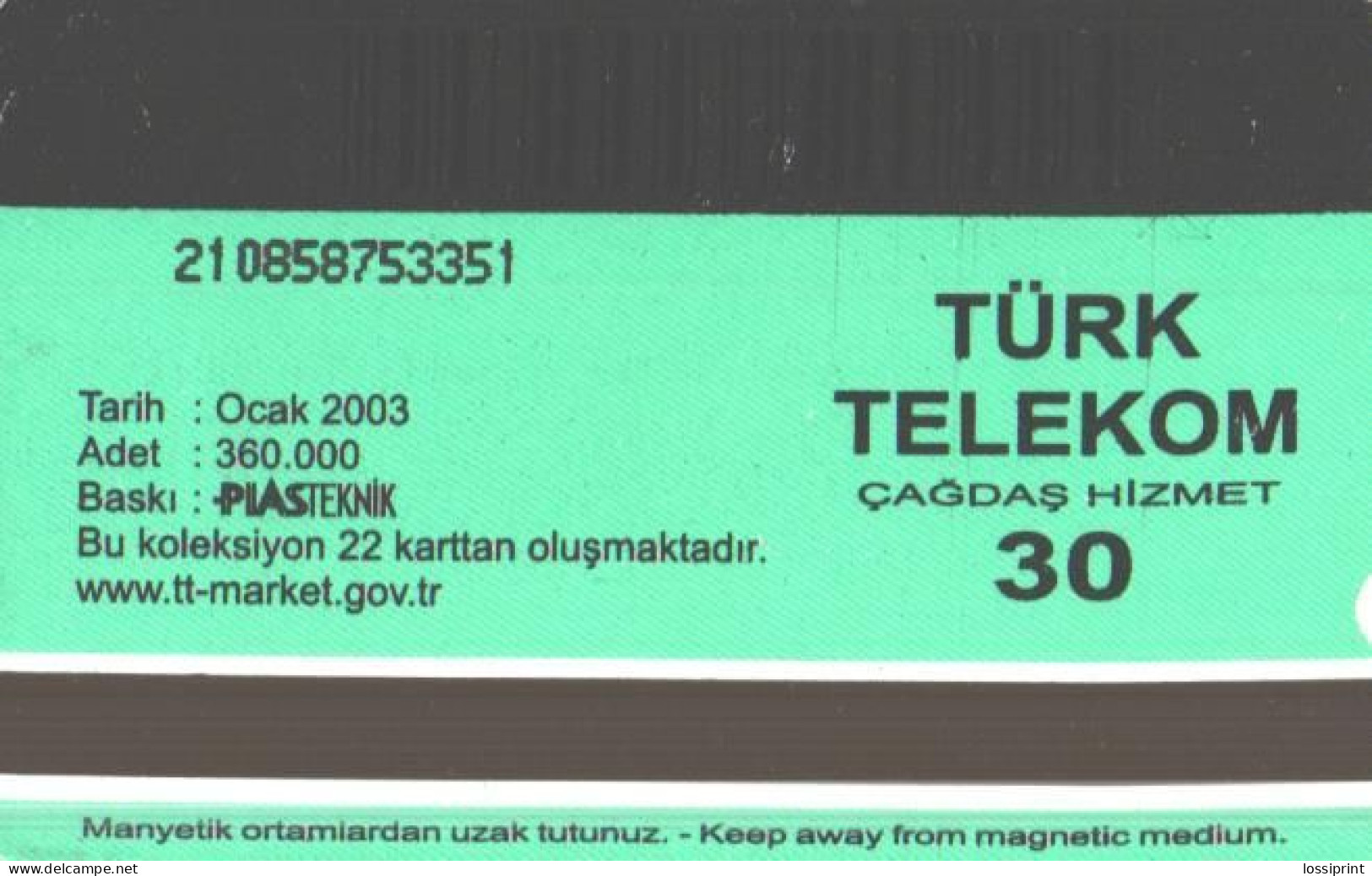 Turkey:Used Phonecard, Türk Telekom, 30 Units, Bird, Duck, 2003 - Türkei