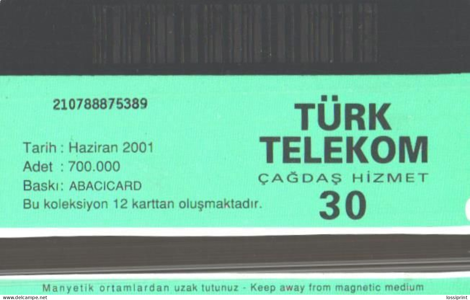 Turkey:Used Phonecard, Türk Telekom, 30 Units, Bird, 2001 - Türkei