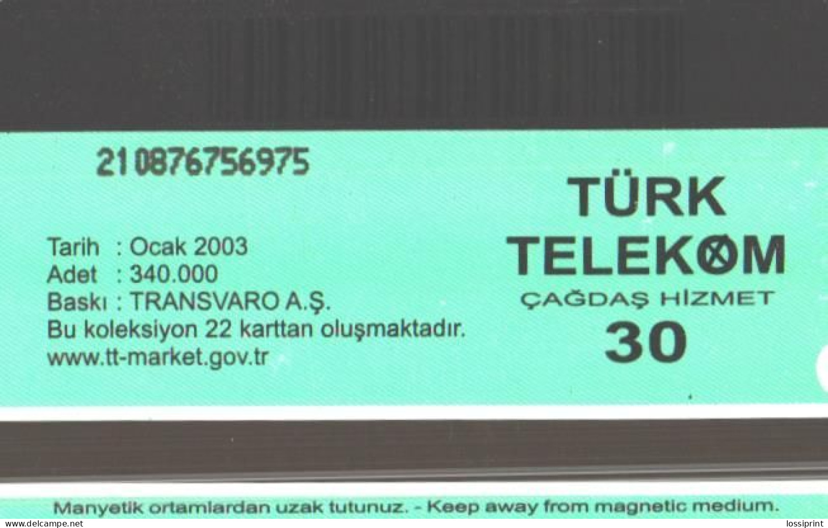 Turkey:Used Phonecard, Türk Telekom, 30 Units, Bird, 2003 - Türkei