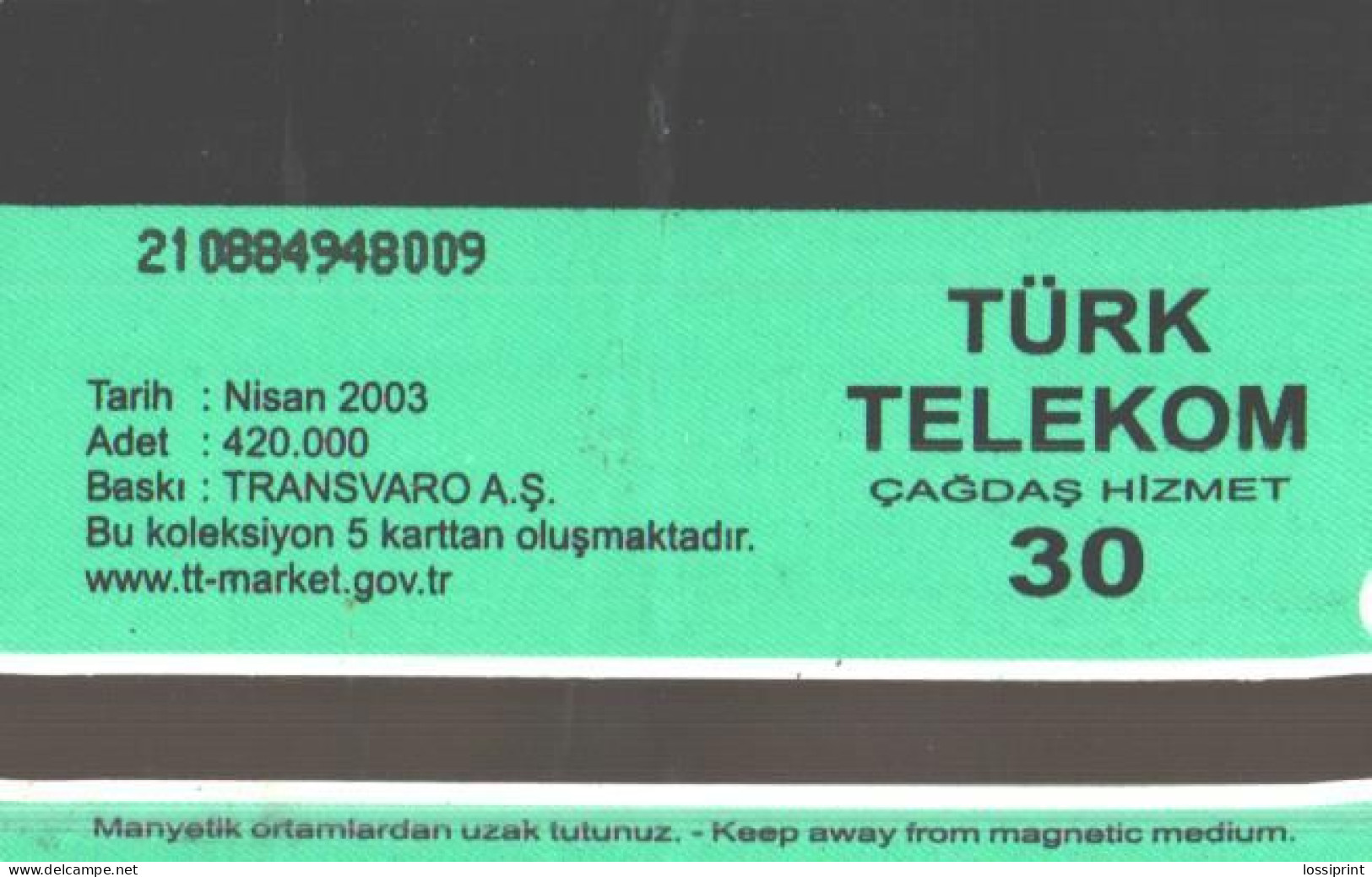 Turkey:Used Phonecard, Türk Telekom, 30 Units, Waterfall, 2003 - Türkei