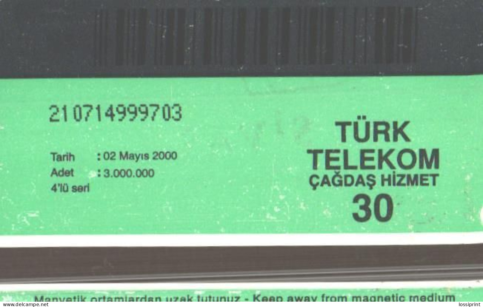 Turkey:Used Phonecard, Türk Telekom, 30 Units, Bridge, World Radiocommunication Conference, 2000 - Türkei