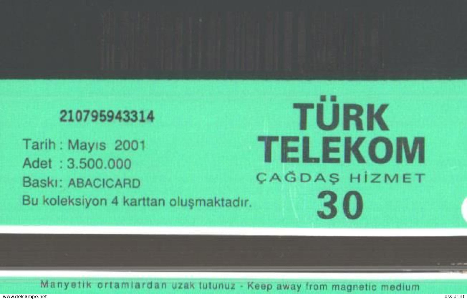 Turkey:Used Phonecard, Türk Telekom, 30 Units, Waterfalls, Bridge, Darker, 2001 - Türkei