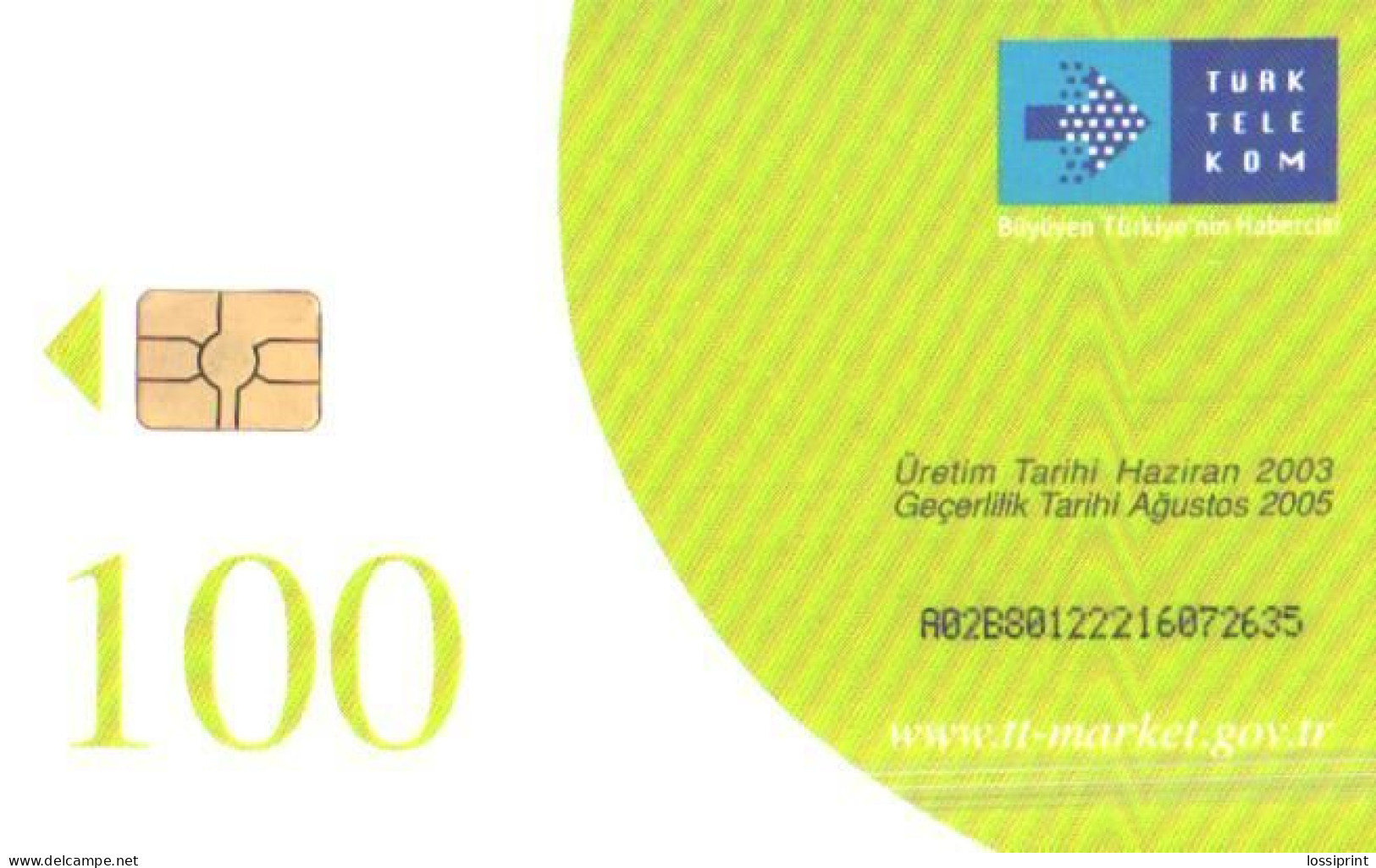 Turkey:Used Phonecard, Türk Telekom, 100 Units, Flower, 2003 - Türkei