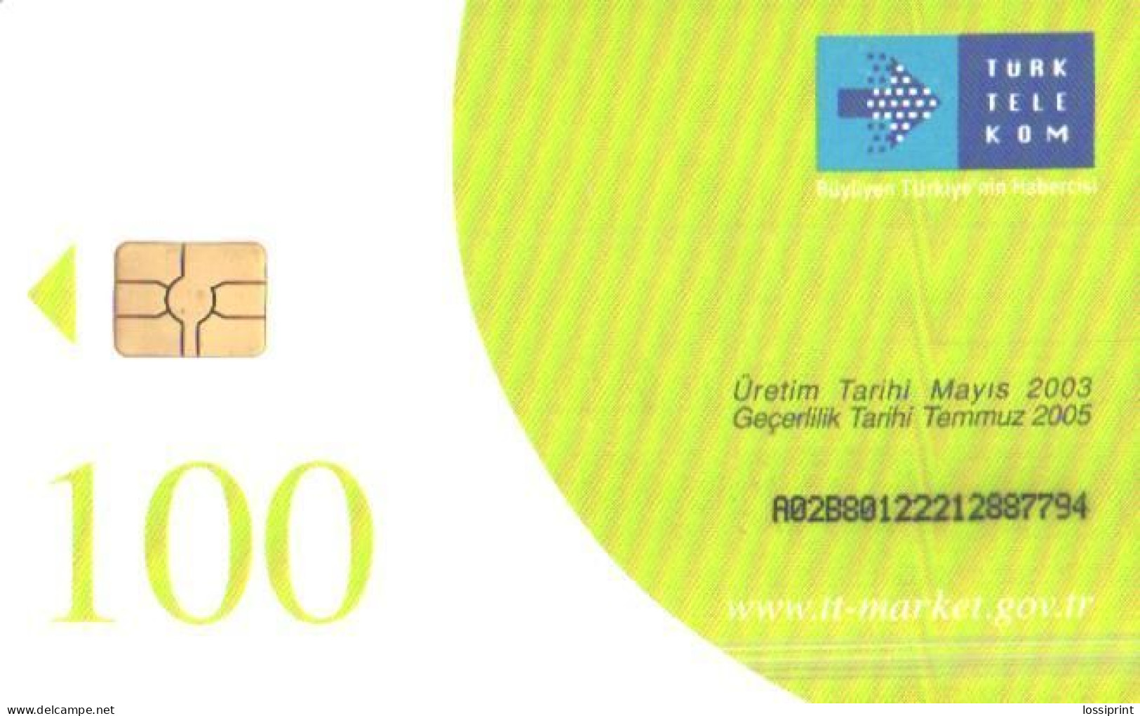 Turkey:Used Phonecard, Türk Telekom, 100 Units, Flower, 2003 - Türkei