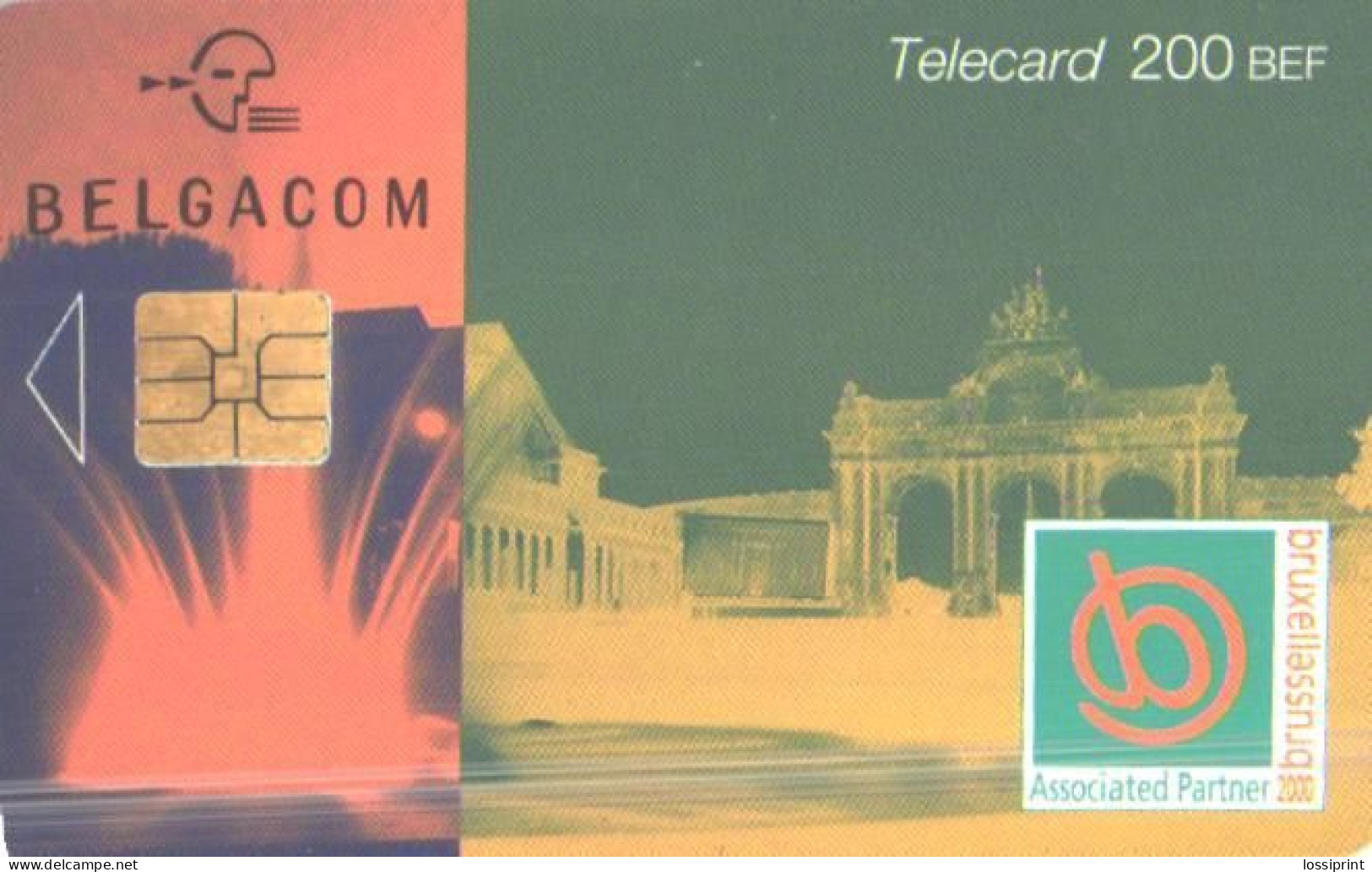 Belgium:Used Phonecard, Belgacom, Buildings, 2002 - Con Chip