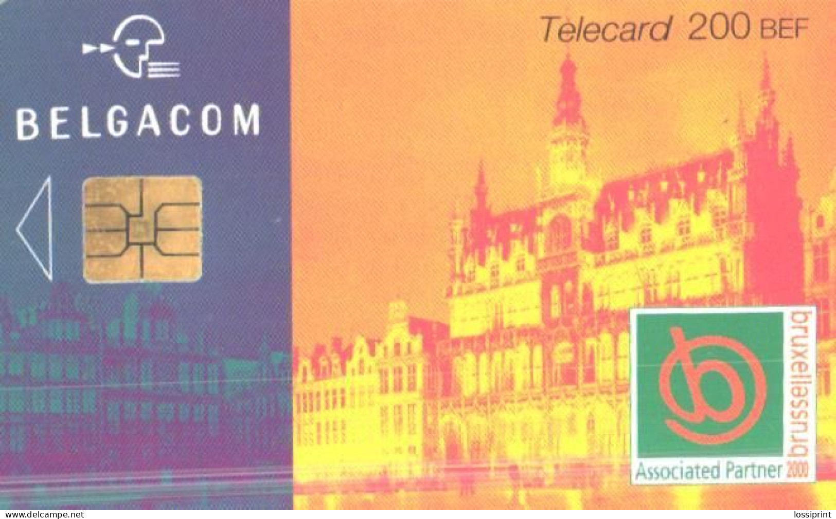 Belgium:Used Phonecard, Belgacom, 200 BEF, Buildings, 2002 - Con Chip