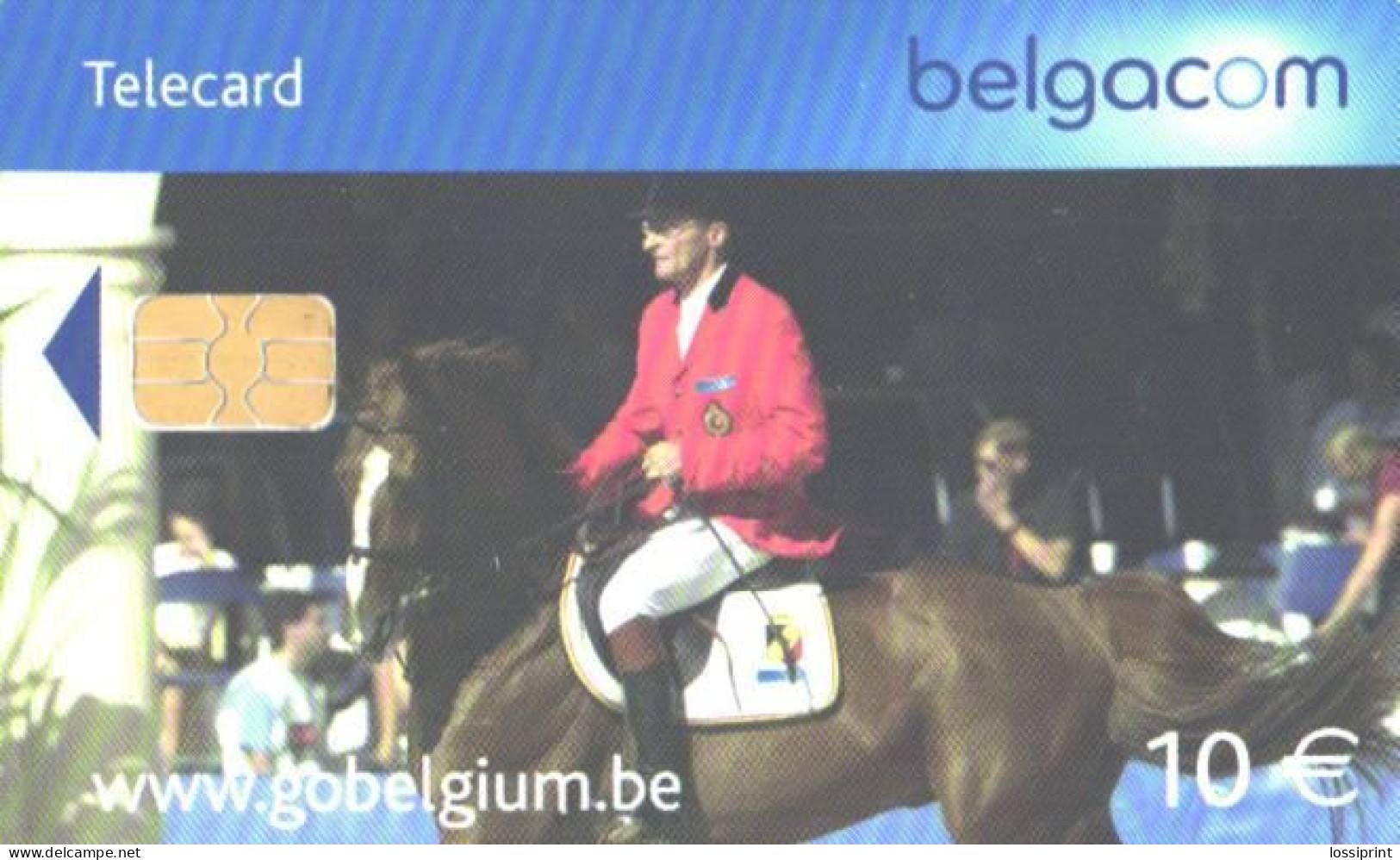Belgium:Used Phonecard, Belgacom, 10 €, Riding Man, Sport, Horse, 2006 - Con Chip