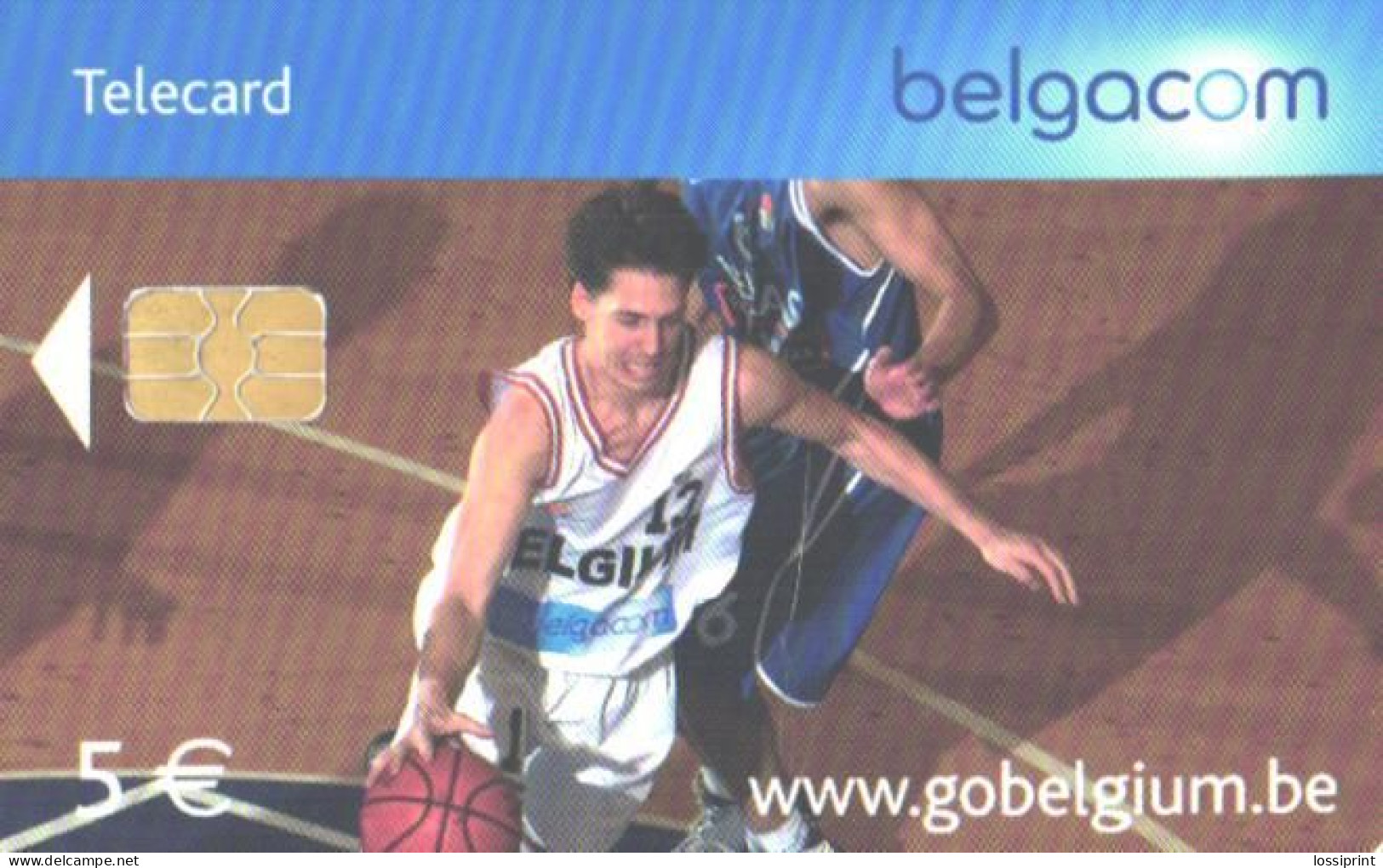 Belgium:Used Phonecard, Belgacom, 5 €, Sport, Basketball, 2006 - Con Chip