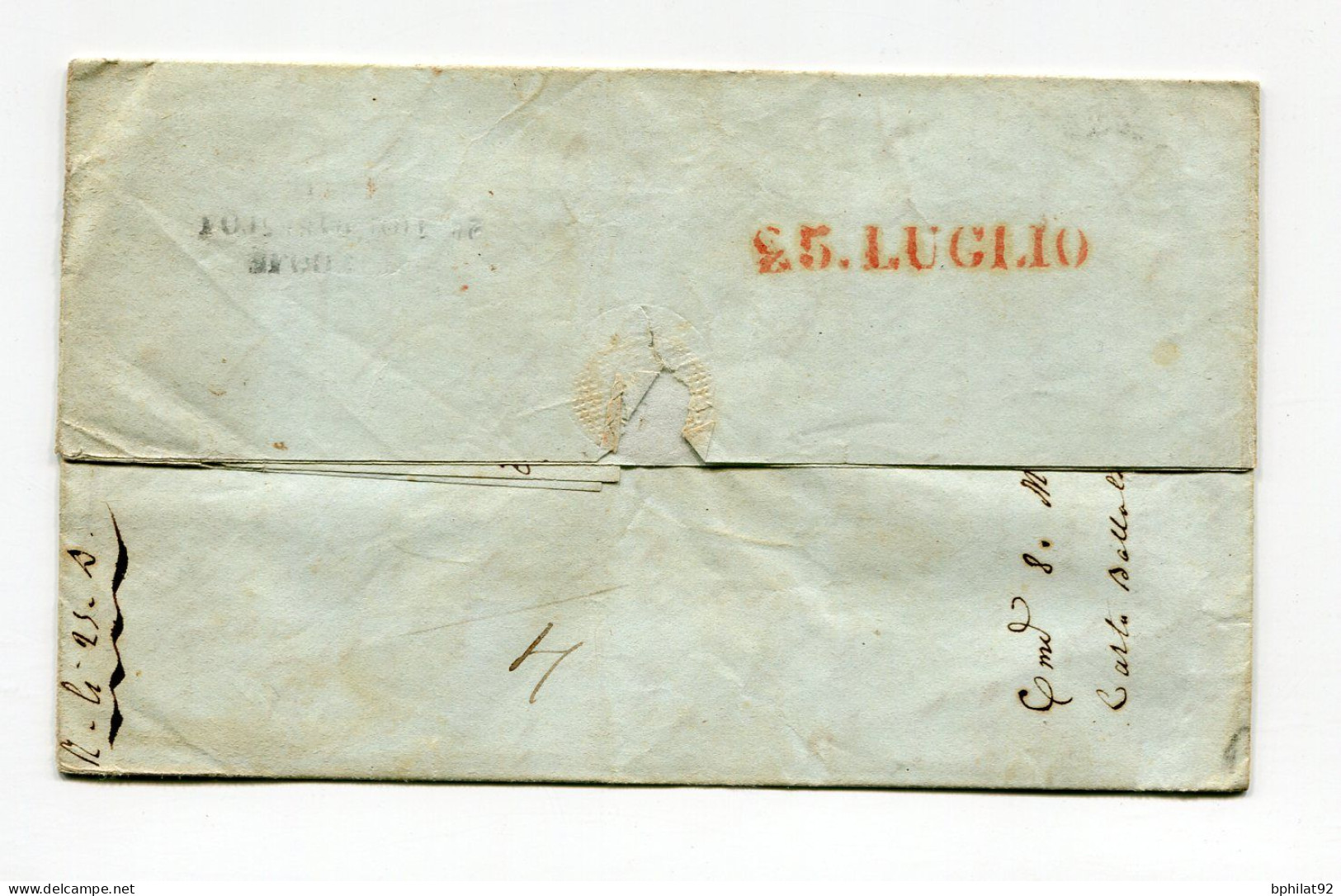 !!! LETTRE DE MARIANOPOLI POUR GENES DE 1845, AVEC MARQUE DE TRANSIT ODESSA - ...-1857 Vorphilatelie