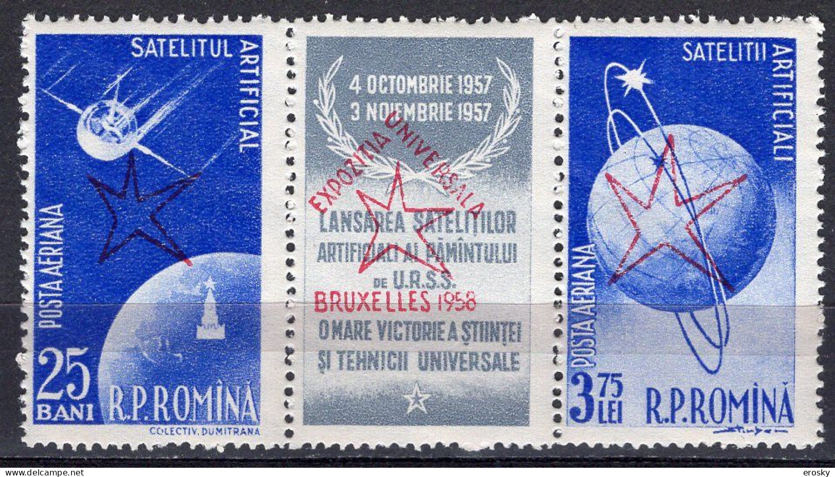 S2498 - ROMANIA ROUMANIE AERIENNE Yv N°78+85 ** EXPO BRUXELLES - Ongebruikt