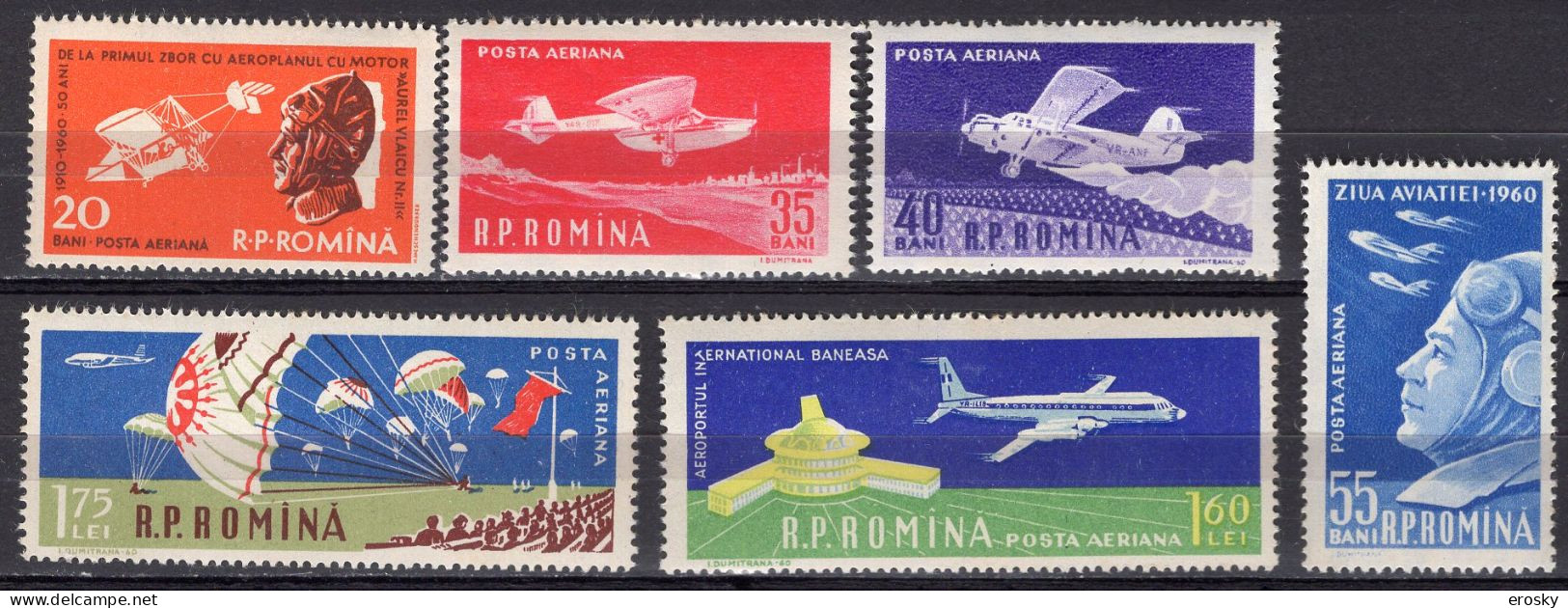 S2513 - ROMANIA ROUMANIE AERIENNE Yv N°112/17 ** (-111) AVIATION - Unused Stamps