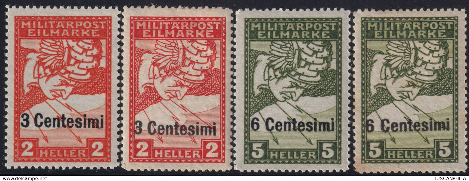 Espressi Serie Completa Sass 3 MLH* + 4 MNH** CV 400 - Oostenrijkse Bezetting