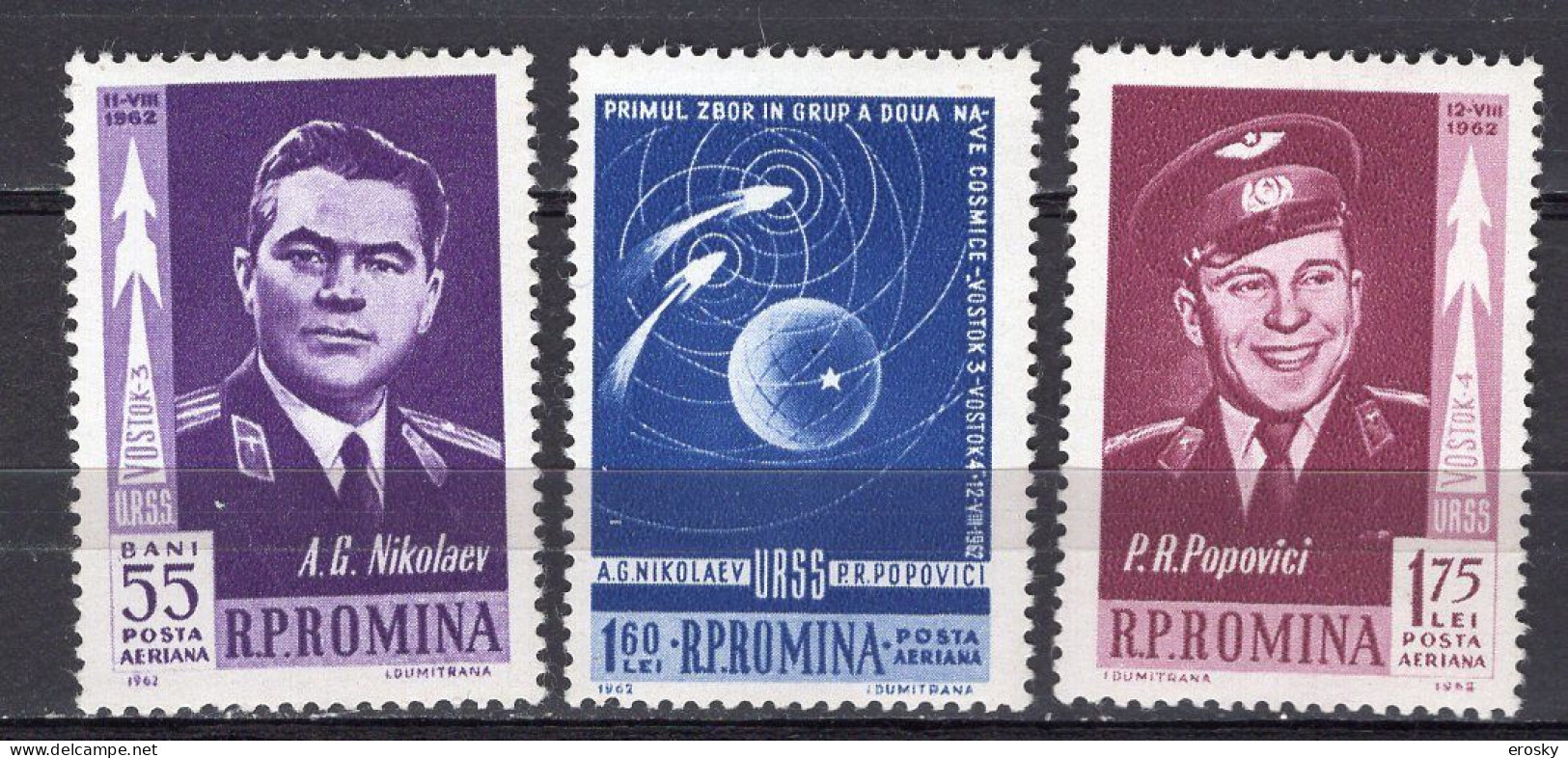 S2522 - ROMANIA ROUMANIE AERIENNE Yv N°157/59 ** ESPACE SPACE - Neufs