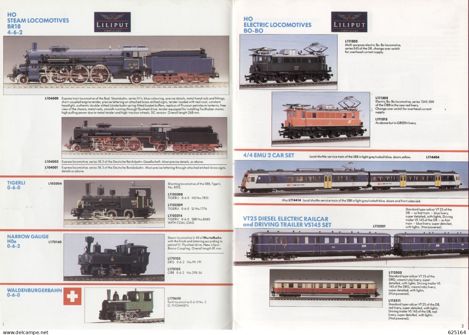 Catalogue LILIPUT 1993 First Class By Bachmann  Spur HO HOe 1:87 - Inglese
